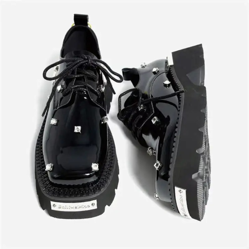 Women'S Fashion Sandals - Женские лоферы на платформе с кристаллами,