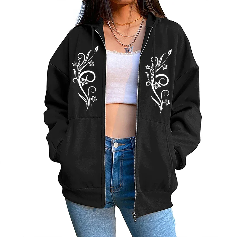 Women'S Fashion Zip Hoodie - Осенне-зимняя модная универсальная уличная женская куртка,