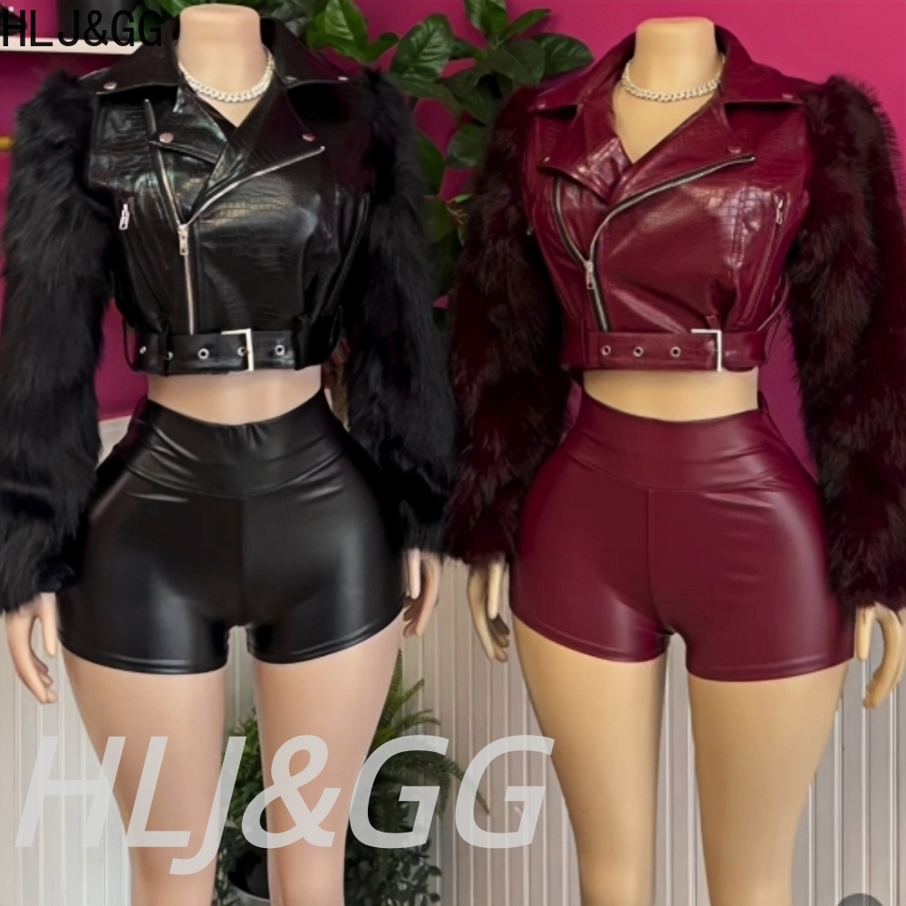 Women'S Fashion Leather Jacket - HLJ & GG Trend модная меховая