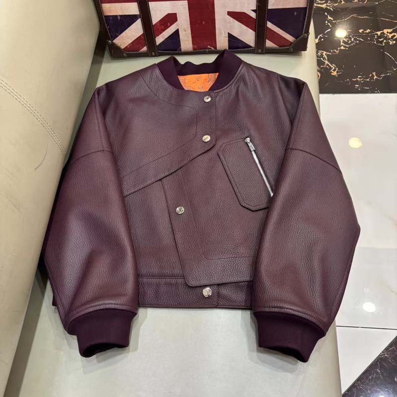 Women'S Fashion Leather Jacket - Куртка из натуральной кожи 2026: новая