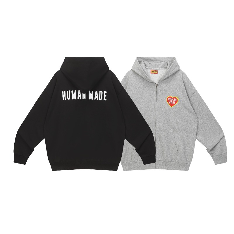 Women'S Fashion Zip Hoodie - Винтажная толстовка Human Made с принтом
