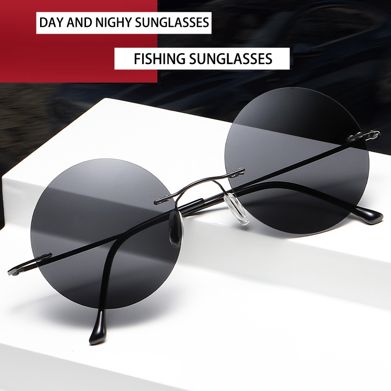 Women'S Fashion Eyewear - BOYSEEN Ультралегкие поляризационные круглые безрамочные солнцезащитные