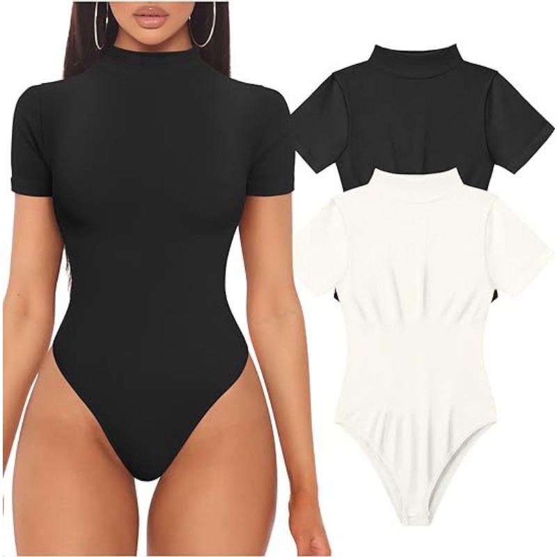 Turtleneck Bodysuit - Боди с высоким воротником и коротким