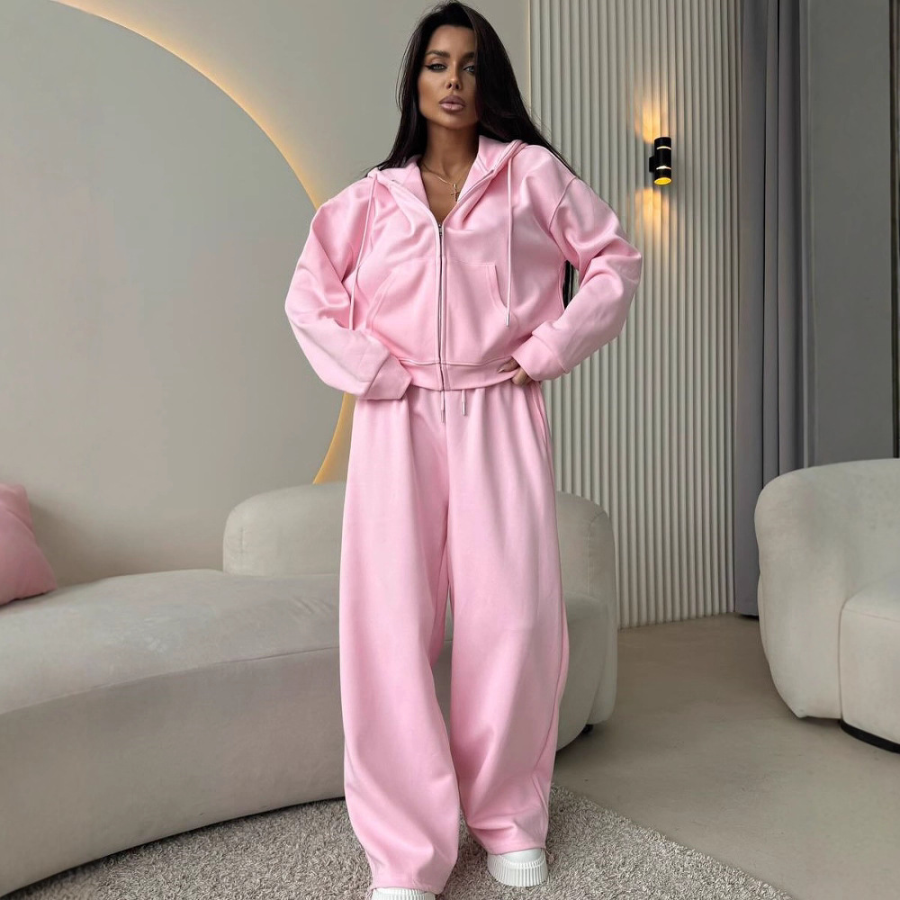 Women'S Fashion Zip Hoodie - Женский комплект для отдыха из 2