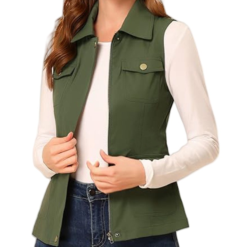 Женский жилет на молнии с воро – обзор и цена Women'S Fashion Utility Vest