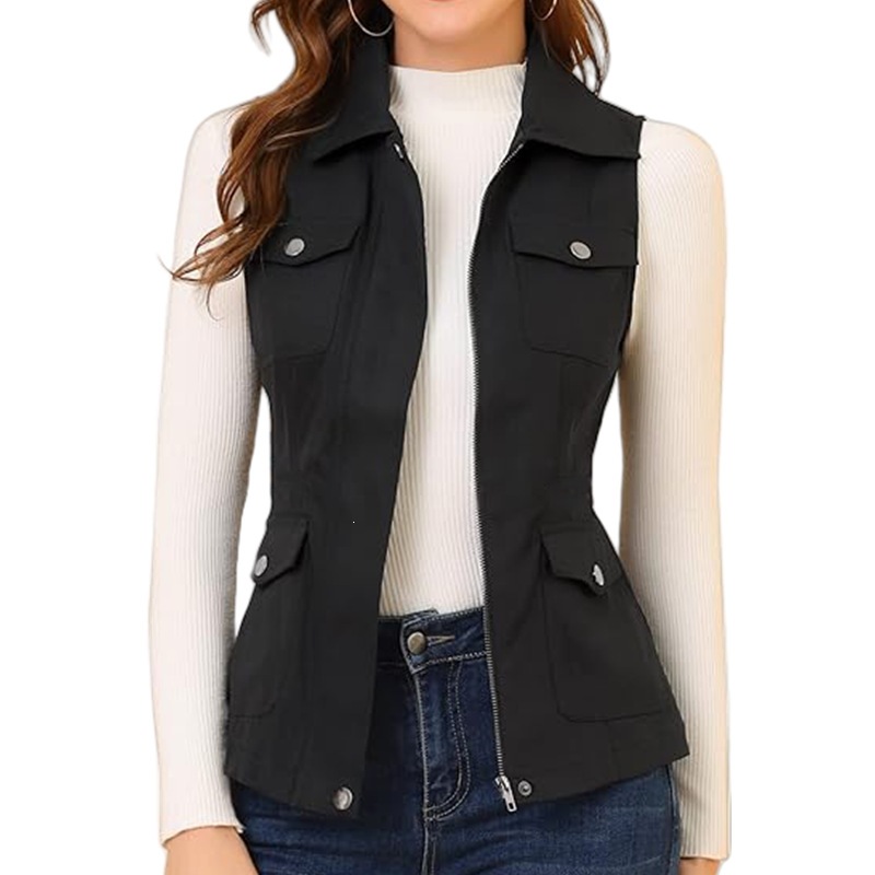 Женский жилет на молнии с воро – обзор и цена Women'S Fashion Utility Vest