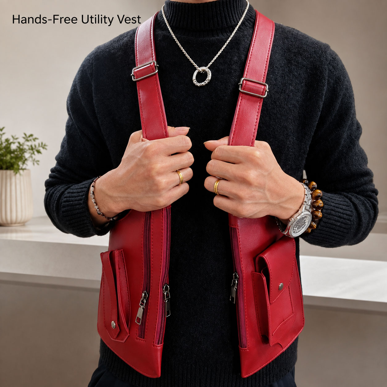 Кожаная сумка-жилет для мужчин – обзор и цена Women'S Fashion Utility Vest